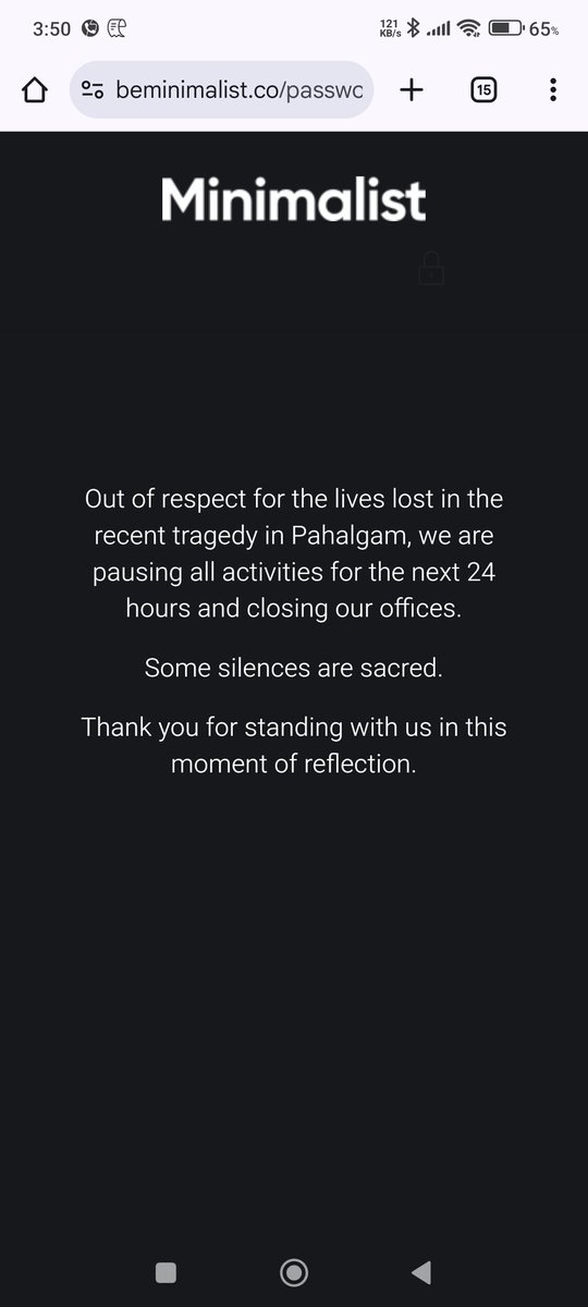 Vignesh_s88's tweet photo. My company taken this decission. We support Indians. #minimalist #pahalgamattack #PahalgamTerrroristAttack #PahalgamMassacre https://t.co/QD9l6WQHom