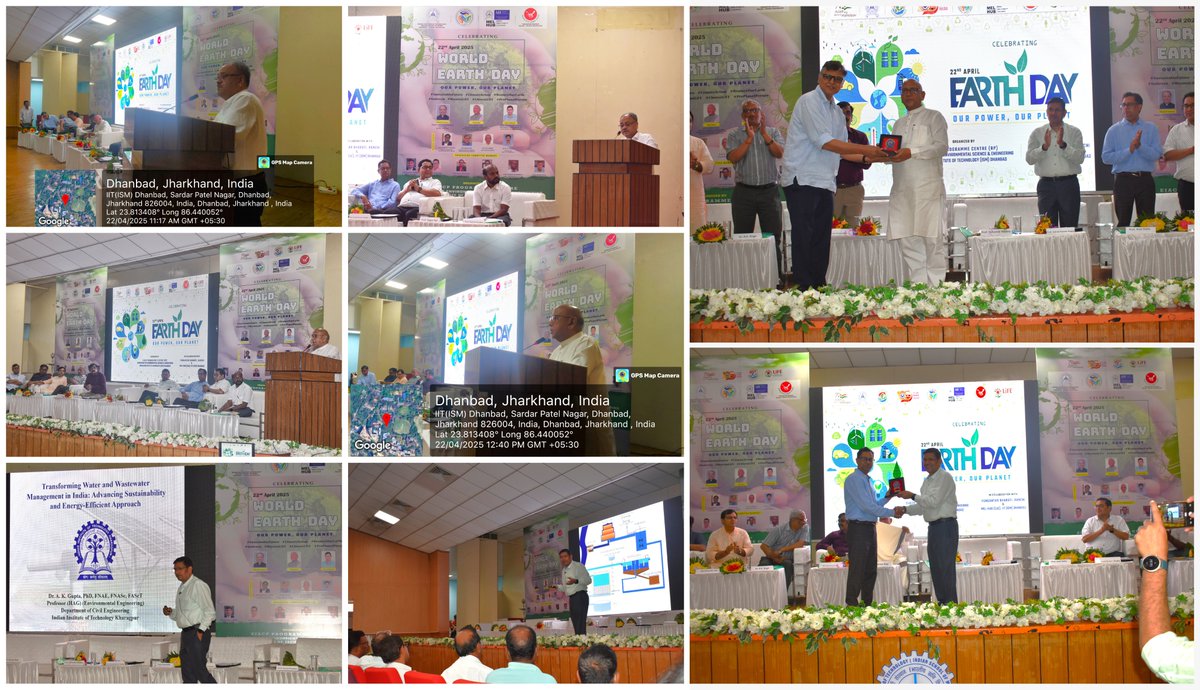 EnvisIit's tweet photo. #WorldEarthDay2025 event graced by Chief Guest-Shri Saryu Roy, Hon’ble Member, Jharkhand Legislative Assembly &amp; President, Damodar Bachao Andolan; Guest of Honour-Prof. A.K. Gupta, Civil Engg Dept, @IITKgp; and Prof. Sukumar Mishra, Director, @IITISM_DHANBAD as Patron &amp; Convener. https://t.co/6TZZPFtRXG