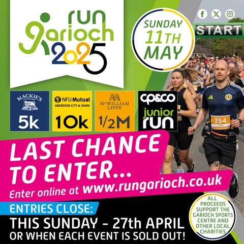 Active_Schools's tweet image. 🏃‍♀️Run Garioch entries close on Sunday 27th April. 

Great opportunity for pupils aged over 12 (or S1) to participate in the 5K event in Inverurie.
rungarioch.co.uk/events/5k-run