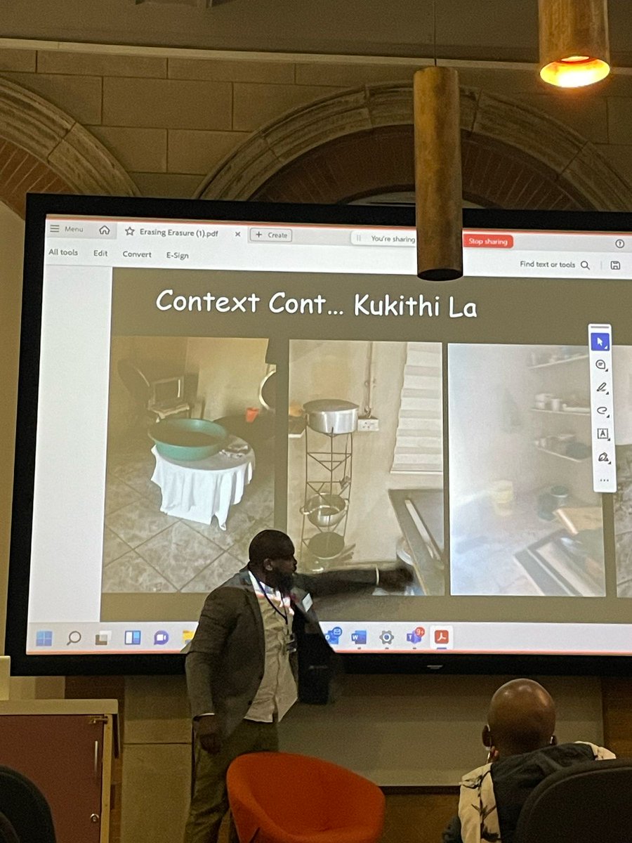 PhD candidate and resident fellow at the HGC, Nkululeko Sibiya, presenting on "Erasing Erasure—The House that Apartheid Built: Reclaiming Space through Embodied Labor." Giving voice to the voiceless🔥