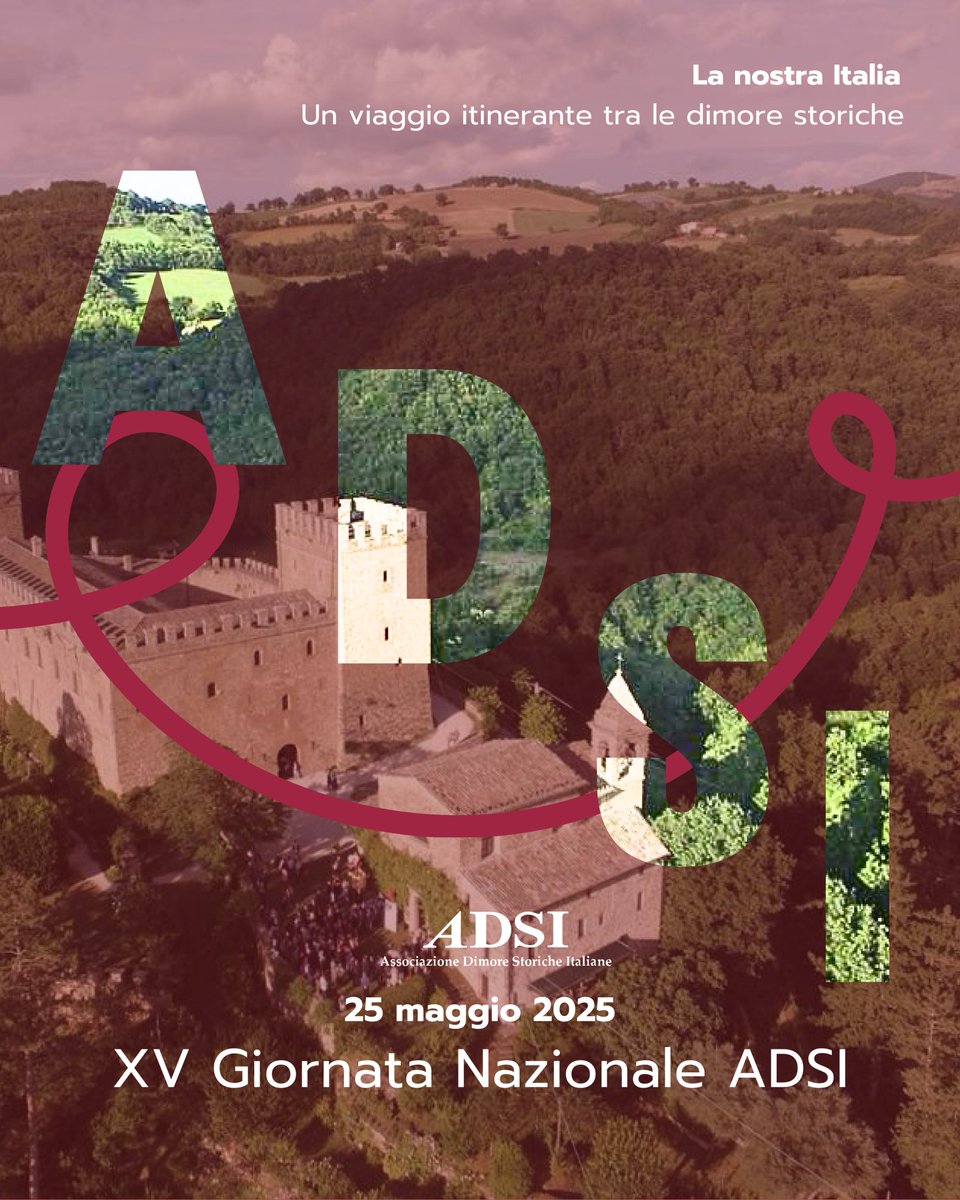 🎉 Domenica 25 maggio si terrà la XV Giornata Nazionale #ADSI.

🏰 Pronto per partire alla scoperta dei territori del nostro Paese, tra castelli, dimore storiche, giardini e borghi antichi del più grande museo diffuso d’Italia?

📌 Continua a seguirci per tutte le informazioni!