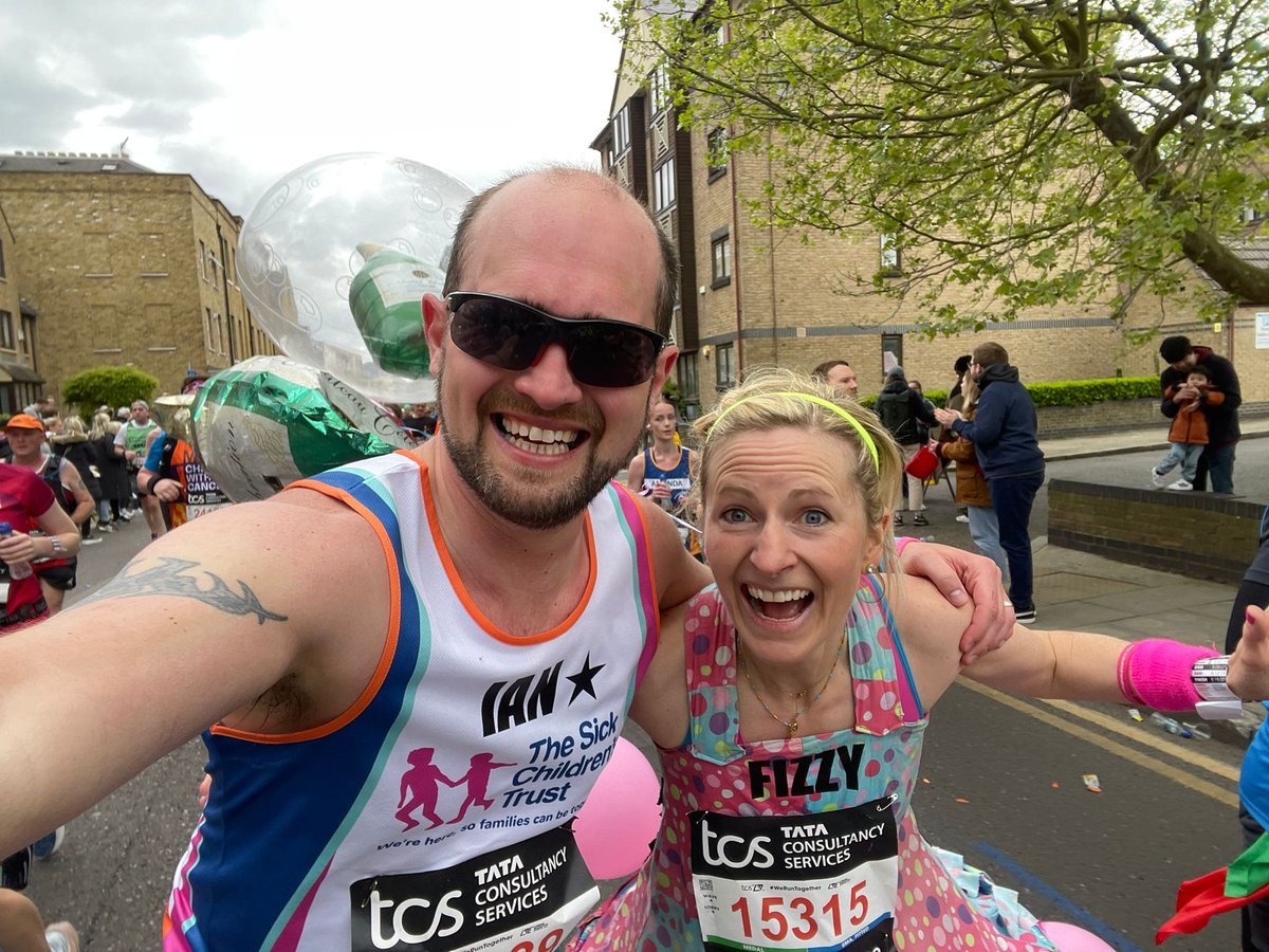 The Sick Children's Trust (@thesct) on Twitter photo A massive good luck to our incredible #TeamSCT runners 🏃♀️ who are taking on the London Marathon today, all in support of our 'Homes from Home'.
We'll be cheering you all on throughout the day 🙌 You've got this!
📸 Ian and Felicity 'Fizzy' who smashed the marathon last year. A massive good luck to our incredible #TeamSCT runners 🏃♀️ who are taking on the London Marathon today, all in support of our 'Homes from Home'.
We'll be cheering you all on throughout the day 🙌 You've got this!
📸 Ian and Felicity 'Fizzy' who smashed the marathon last year.