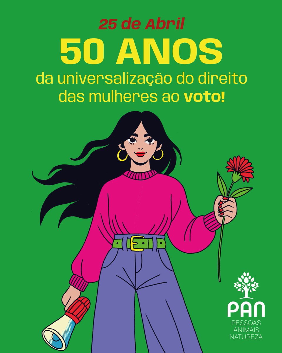 PanPorto's tweet photo. 25 de abril
50 anos da universalização do direito das mulheres ao voto! https://t.co/MtXkwro7kt