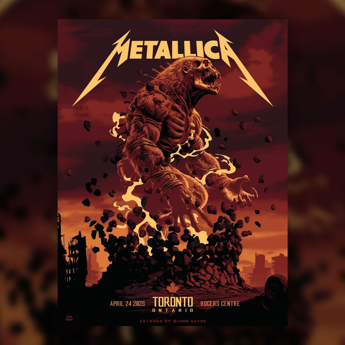 Metallica (@metallica) on Twitter photo 🇨🇦 TONIGHT IN TORONTO 🇨🇦
Rogers Centre
Our first No Repeat Weekend of 2025 begins from the shores of Lake Ontario. <a href="/Pantera/">Pantera</a> and <a href="/OFFICIALSTIG/">SUICIDAL TENDENCIES</a> get things going.
Coming to see us tonight? Share your photos using #M72Toronto.
The poster from tonight’s show, created by <a href="/JohnGuydo/">John Guydo</a>, 🇨🇦 TONIGHT IN TORONTO 🇨🇦
Rogers Centre
Our first No Repeat Weekend of 2025 begins from the shores of Lake Ontario. <a href="/Pantera/">Pantera</a> and <a href="/OFFICIALSTIG/">SUICIDAL TENDENCIES</a> get things going.
Coming to see us tonight? Share your photos using #M72Toronto.
The poster from tonight’s show, created by <a href="/JohnGuydo/">John Guydo</a>,