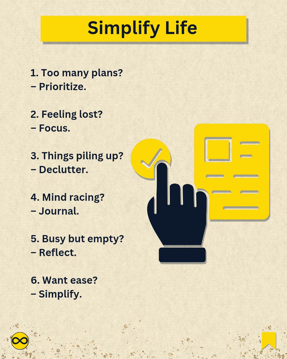 krishnasharmado's tweet image. A complicated life is often just an unfiltered one.
Simplify.
#SimpleIsPowerful

Hashtags:
#DeclutterYourMind #SimpleLiving #IntentionalLife #ClarityAndCalm #LessIsMore
