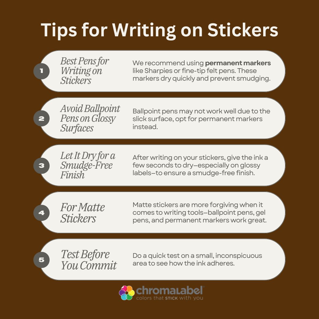 ChromaLabel's tweet image. The art of writing meets the perfect labels! From glossy to matte finishes, our labels are designed to adapt to your favorite writing tools. Tips and tricks included for a smudge-free, vibrant finish every time! ✨📝 #LabelItRight #WriteAndStick #OrganizedLiving