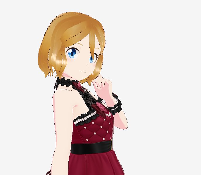 セレナ(ポケモントレーナー) 「服は明日かなープリセットのドレスとりあえず着せえてみたけどかわいいね」|しぐまのイラスト