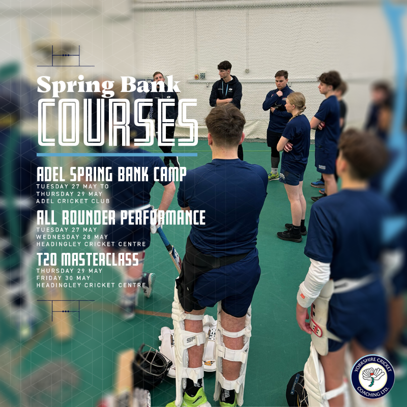 YorkshireCCC's tweet photo. 🏏 Level up your child's cricket game with @YorksCoaching this spring bank holiday! Masterclasses &amp; camps for ages 6-16 available. 

See our latest courses 👇