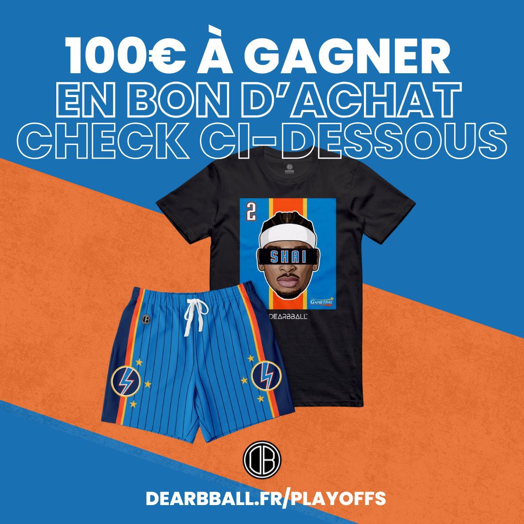 OKCThunderFR's tweet photo. ⚡️ Nouveau petit jeu avec @dearbball pour remporter 10 x 10€ en bon d’achat !

Pour participer :

• RT 
• Follow @OKCThunderFR et @dearbball 
• Répondre à la question suivante : combien SGA marquera-t-il de points lors du Game 3 à Memphis ? https://t.co/Ux4Csa9Xg0