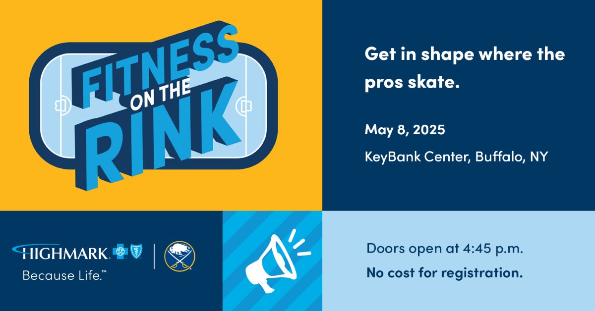 Highmark Blue Cross Blue Shield of WNY (@bcbswny) on Twitter photo Fitness on the Rink is 2 weeks away!
FREE fitness at <a href="/KeyBankCtr/">KeyBank Center</a> (home of the <a href="/BuffaloSabres/">Buffalo Sabres</a>) on May 8: Spin, Yoga, Bike Bootcamp & more! Plus, walk for <a href="/bestselfwny/">BestSelf WNY</a>!
DJ, recovery, snacks, Sabretooth & giveaways!
Register NOW - spots are limited! bit.ly/4lAaBj0 🔗 Fitness on the Rink is 2 weeks away!
FREE fitness at <a href="/KeyBankCtr/">KeyBank Center</a> (home of the <a href="/BuffaloSabres/">Buffalo Sabres</a>) on May 8: Spin, Yoga, Bike Bootcamp & more! Plus, walk for <a href="/bestselfwny/">BestSelf WNY</a>!
DJ, recovery, snacks, Sabretooth & giveaways!
Register NOW - spots are limited! bit.ly/4lAaBj0 🔗