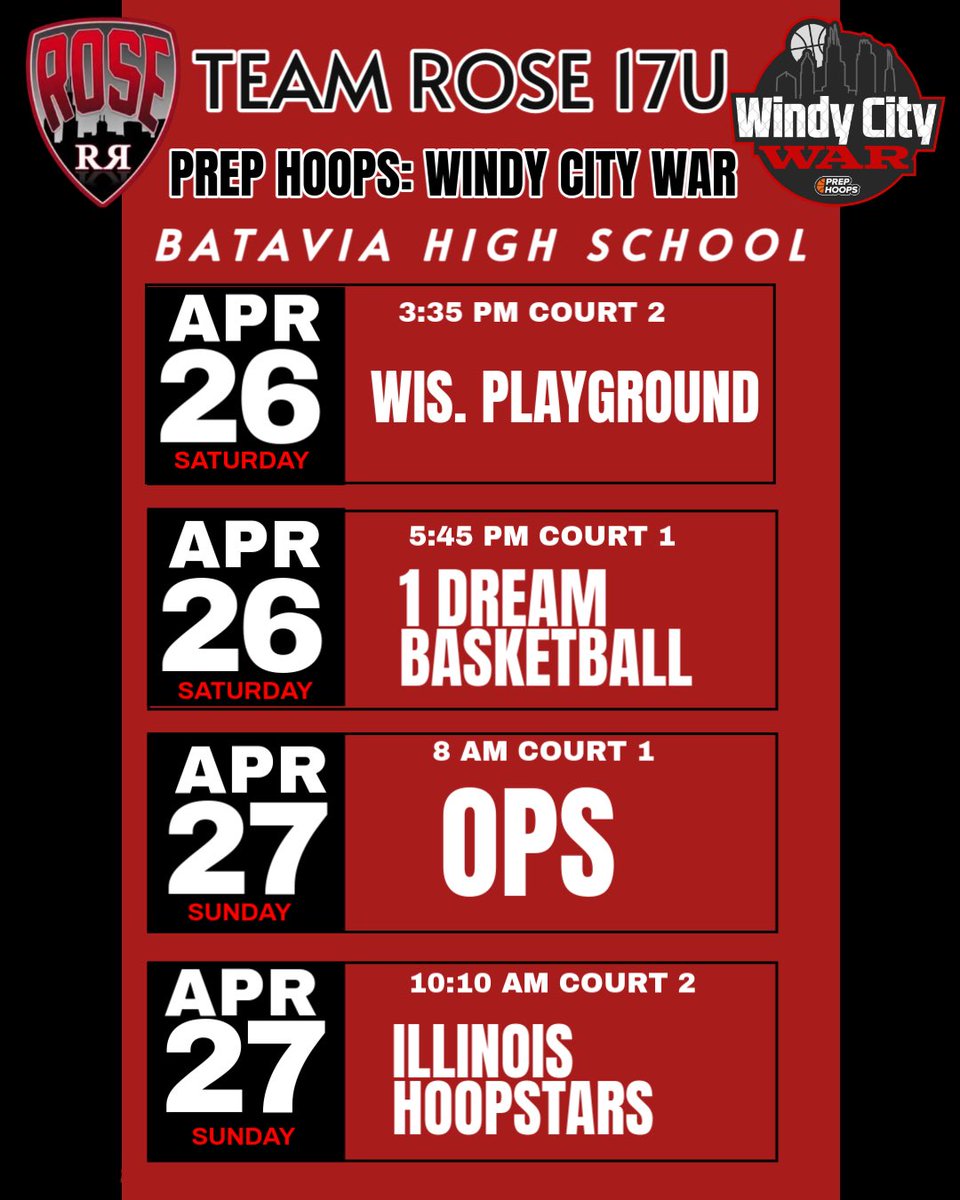 Come check out <a href="/3ssbRose/">Team Rose 3SSB🌹</a> this weekend at <a href="/PHCircuit/">Prep Hoops Circuit 🏀</a> <a href="/PrepHoopsIL/">Prep Hoops Illinois</a>