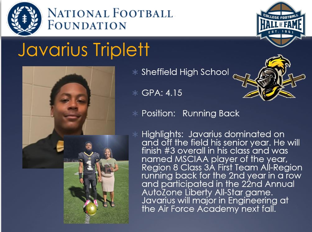 On behalf of the Memphis Chapter of The National Football Foundation, we would like to congratulate Javarius Triplett of Sheffield High School for being honored as one of our Scholar Athletes for the 2024-25 football season <a href="/NFFNetwork/">National Football Foundation</a> <a href="/GoKnights12345/">Sheffield High School Athletics</a>