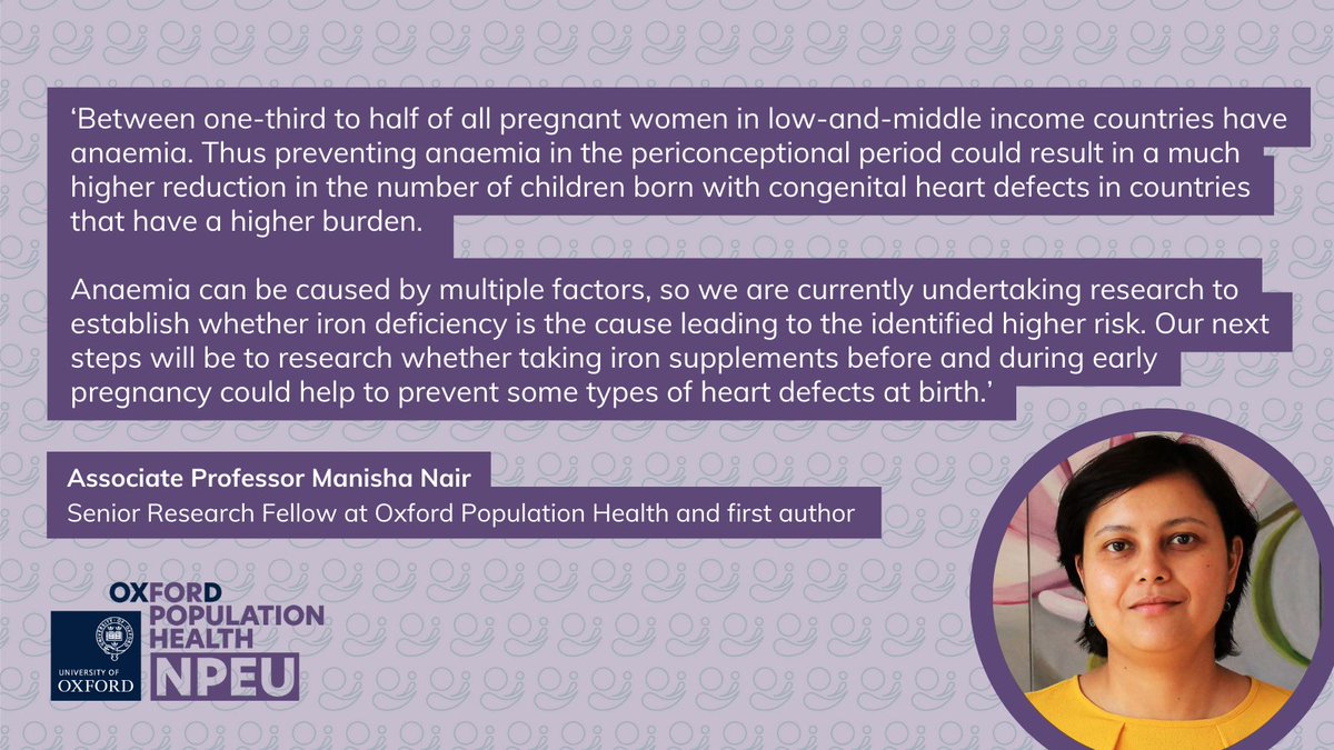 Oxford Population Health (OxPop) (@oxford_ndph) on Twitter photo A new study by <a href="/NPEU_Oxford/">NPEU-Oxford</a> and collaborators has found that maternal anaemia in early pregnancy is associated with an increased risk of babies being born with congenital heart disease.
Read more 👉 buff.ly/1Oh0I5M A new study by <a href="/NPEU_Oxford/">NPEU-Oxford</a> and collaborators has found that maternal anaemia in early pregnancy is associated with an increased risk of babies being born with congenital heart disease.
Read more 👉 buff.ly/1Oh0I5M