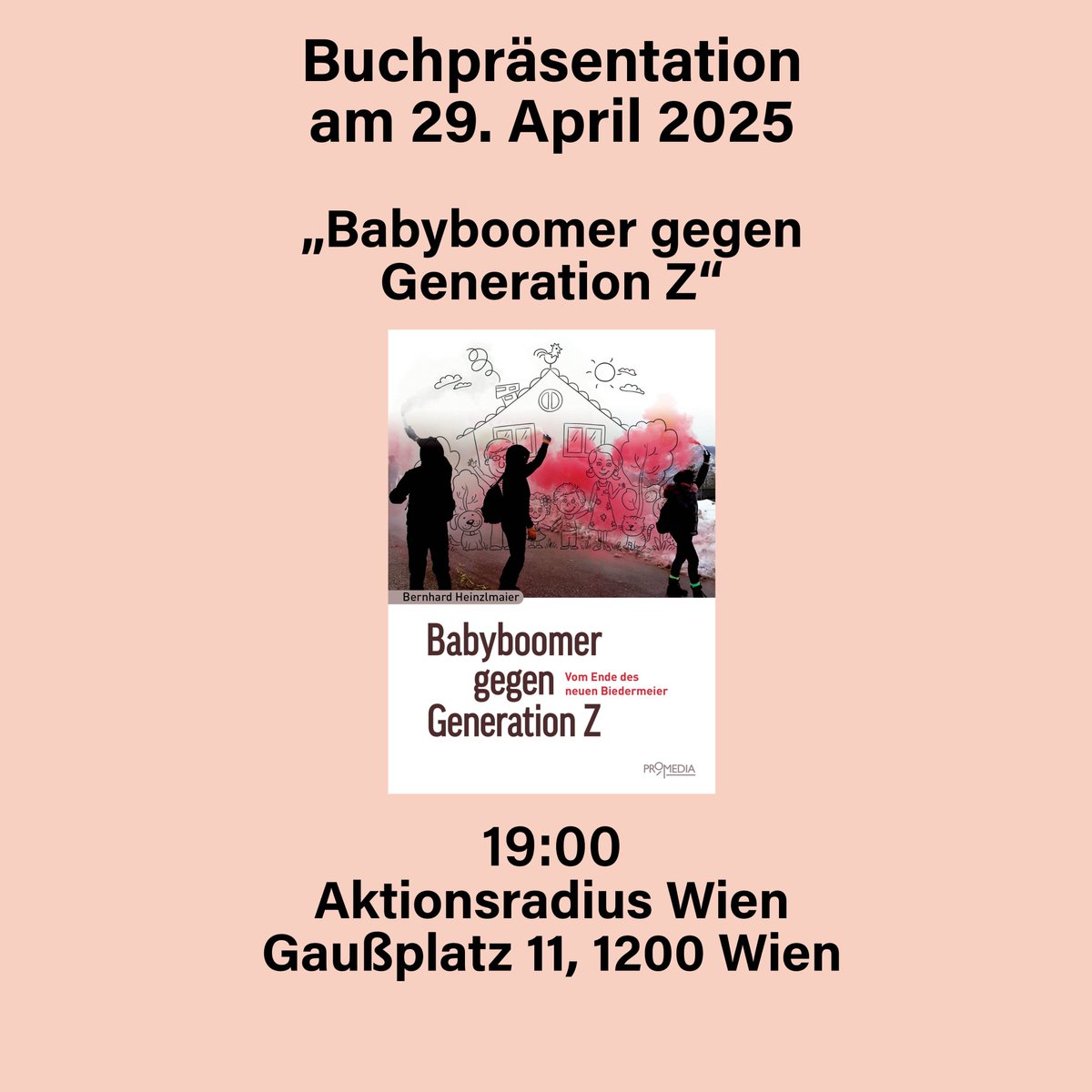 #Boomer gegen #zoomer 
Jugendkulturforscher Bernhard Heinzlmaier und Ö1-Journalistin Daphne Hruby diskutieren am 29.April 2025 um 19:00 im Aktionsradius Wien über das Ende der Generationenübereinkunft. Näheres zum Buch: mediashop.at/buecher/babybo…