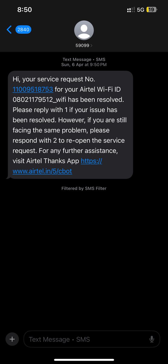 manish2official's tweet photo. Extremely disappointed with @airtelindia . My WiFi hasn’t been working for days. Every time I raise a complaint, I’m promised that an executive will visit—but no one ever shows up. Then, magically, the complaint is marked as “resolved”. #AirtelFail #PoorService https://t.co/6kspTe4qAk