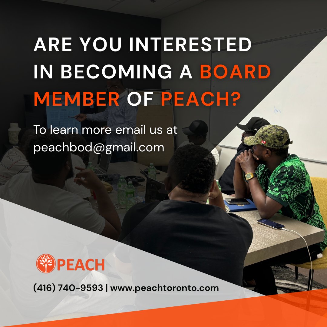 PEACH is looking for board members! If you are interested send the board an email with your resume attached to peachbod@gmail.com  - Learn more about PEACH peachtoronto.com