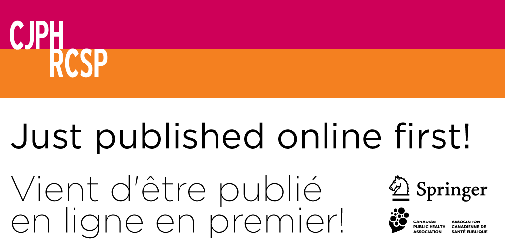 Canadian Journal of Public Health (@cjph_rcsp) on Twitter photo Just published online first @cjph_rcsp Are we out of the woods yet? Youth-developed recommendations on recovery from the COVID-19 pandemic: A national Delphi study (<a href="/ClevKristin/">Kristin Cleverley</a>, <a href="/skye_barbic/">Skye Barbic she/her/hers</a>, <a href="/DrDCourtney/">Darren Courtney</a> <a href="/LisaDHawke/">Lisa Hawke</a> et al.)
link.springer.com/article/10.172… Just published online first @cjph_rcsp Are we out of the woods yet? Youth-developed recommendations on recovery from the COVID-19 pandemic: A national Delphi study (<a href="/ClevKristin/">Kristin Cleverley</a>, <a href="/skye_barbic/">Skye Barbic she/her/hers</a>, <a href="/DrDCourtney/">Darren Courtney</a> <a href="/LisaDHawke/">Lisa Hawke</a> et al.)
link.springer.com/article/10.172…