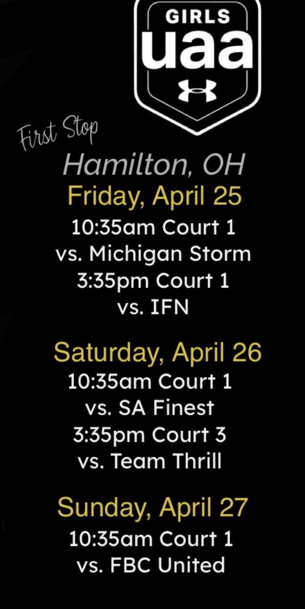 UAA session 1 schedule!! <a href="/BayStateJags/">Bay State Jaguars</a>