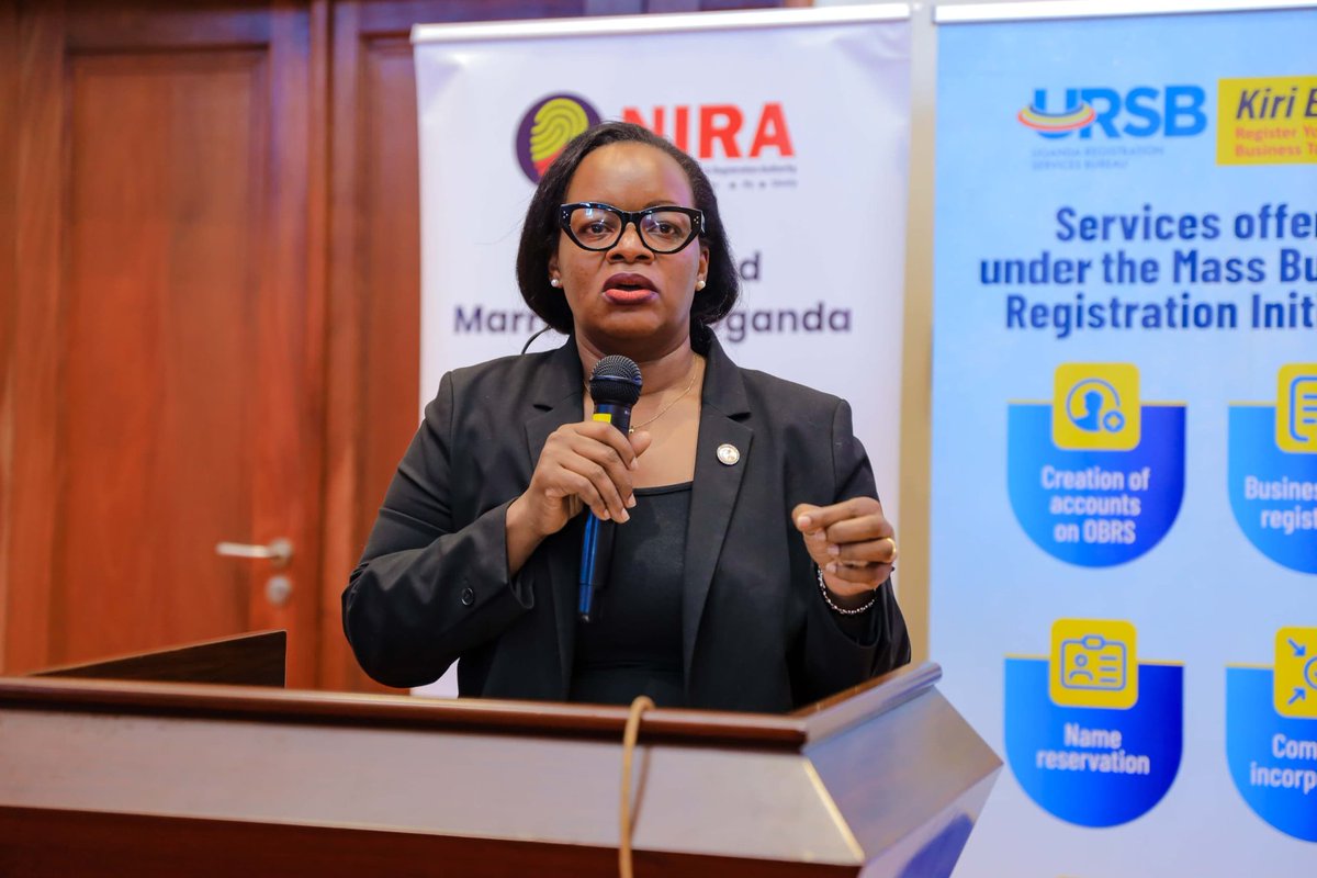 <a href="/GovUganda/">Government of Uganda</a> has today witnessed an official handover of #MarriageRegistrationUg from <a href="/URSBHQ/">Uganda Registration Services Bureau</a> to NIRA. 

<a href="/Mercykains/">Mercy K. Kainobwisho</a> the Registrar General of <a href="/URSBHQ/">Uganda Registration Services Bureau</a> in a jovial mood, highlighted the much needed efforts in yielding to government's strategically binding decisions such as this.