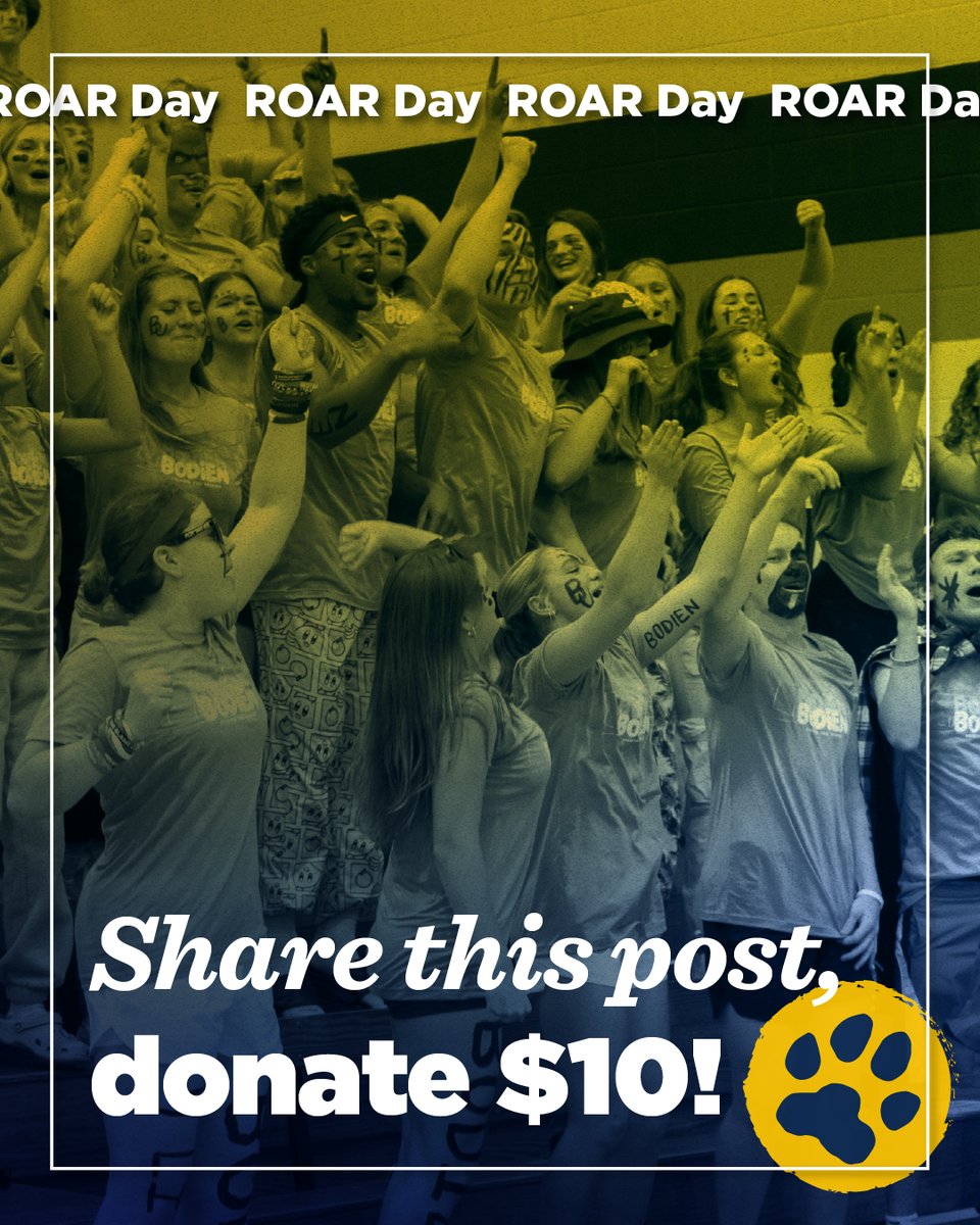Royal Repost! Each time this post is shared, $10 will be donated by our incredible alumni and donors. Check out giving totals and more at bethel.edu/roar-day