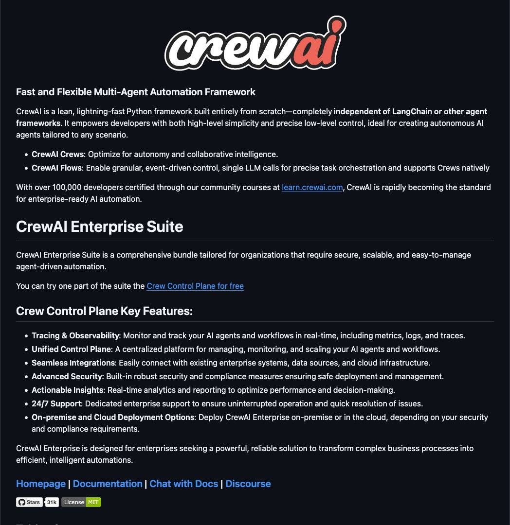 D4Vinci1's tweet image. crewAI by @crewaiinc

Unlock the power of multi-agent automation with CrewAI, a fast and flexible framework that empowers developers to build intelligent automations for every use case. #CrewAI