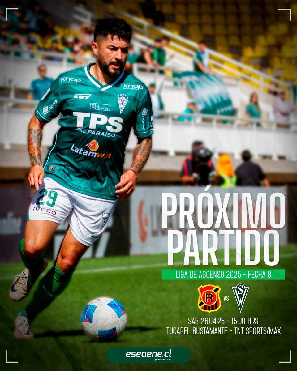 eseaenecl's tweet photo. 🏆 Liga de Ascenso 2025 - Fecha 8.
🆚 Rangers.
📅 Sábado 26/04.
⌚️ 15 horas.
🏟 Fiscal de Linares Tucapel Bustamante.
📡 TNT Sports - Max.

EL partido se jugará sin público visitante ❌.

#SWvsRAN #SW2025 #VolveremoSW. https://t.co/FCLoupBfoc