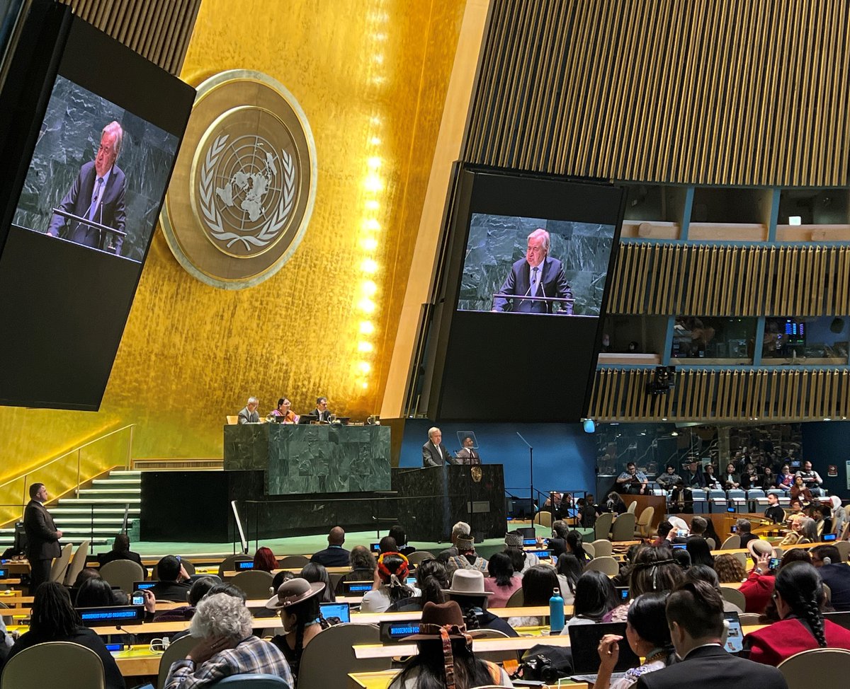 UNPFII (@un4indigenous) on Twitter photo UN Secretary-General <a href="/antonioguterres/">António Guterres</a> at the opening of #UNPFII2025
“The individual & collective rights of Indigenous Peoples are non-negotiable. Governments must honour their obligations in the Declaration on the Rights of Indigenous Peoples–without delay”.
#WeAreIndigenous UN Secretary-General <a href="/antonioguterres/">António Guterres</a> at the opening of #UNPFII2025
“The individual & collective rights of Indigenous Peoples are non-negotiable. Governments must honour their obligations in the Declaration on the Rights of Indigenous Peoples–without delay”.
#WeAreIndigenous
