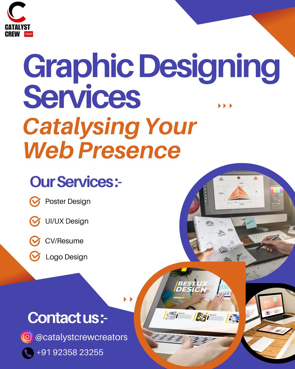 CrewCatalyst5's tweet photo. Unleash your brand’s power with Catalyst Crew’s Graphic Designing Services!
From eye-catching posters to sleek UI/UX – we bring your ideas to life!

Designs that Speak. Brands that Shine.
✨✏️🖥️

#GraphicDesign #UIUX #Brand
Instagram: @catalystcrewcreators
📞 +91 92358 23255 https://t.co/YqLglHVPCV