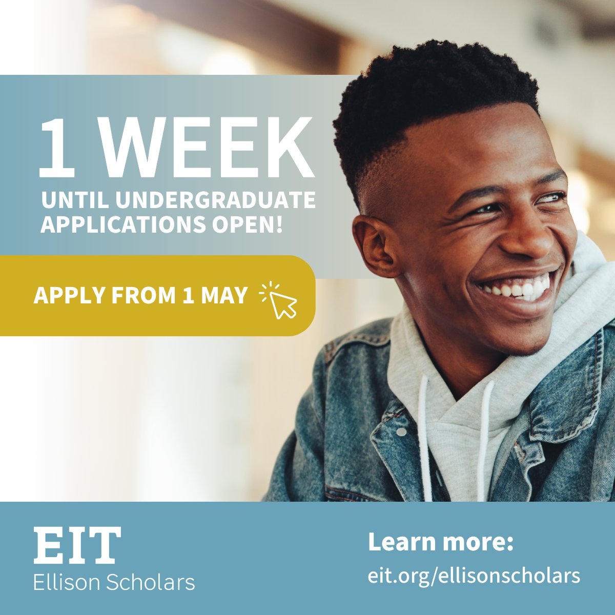 EIT Oxford (@eitoxford) on Twitter photo ⏳ One week to go!
Applications open 1 May for the undergraduate <a href="/EllisonScholars/">Ellison Scholars</a> programme - a fully funded opportunity to study at <a href="/UniofOxford/">University of Oxford</a>
This is more than just a degree - it's a chance for exceptional individuals to become global technology innovators and leaders of ⏳ One week to go!
Applications open 1 May for the undergraduate <a href="/EllisonScholars/">Ellison Scholars</a> programme - a fully funded opportunity to study at <a href="/UniofOxford/">University of Oxford</a>
This is more than just a degree - it's a chance for exceptional individuals to become global technology innovators and leaders of