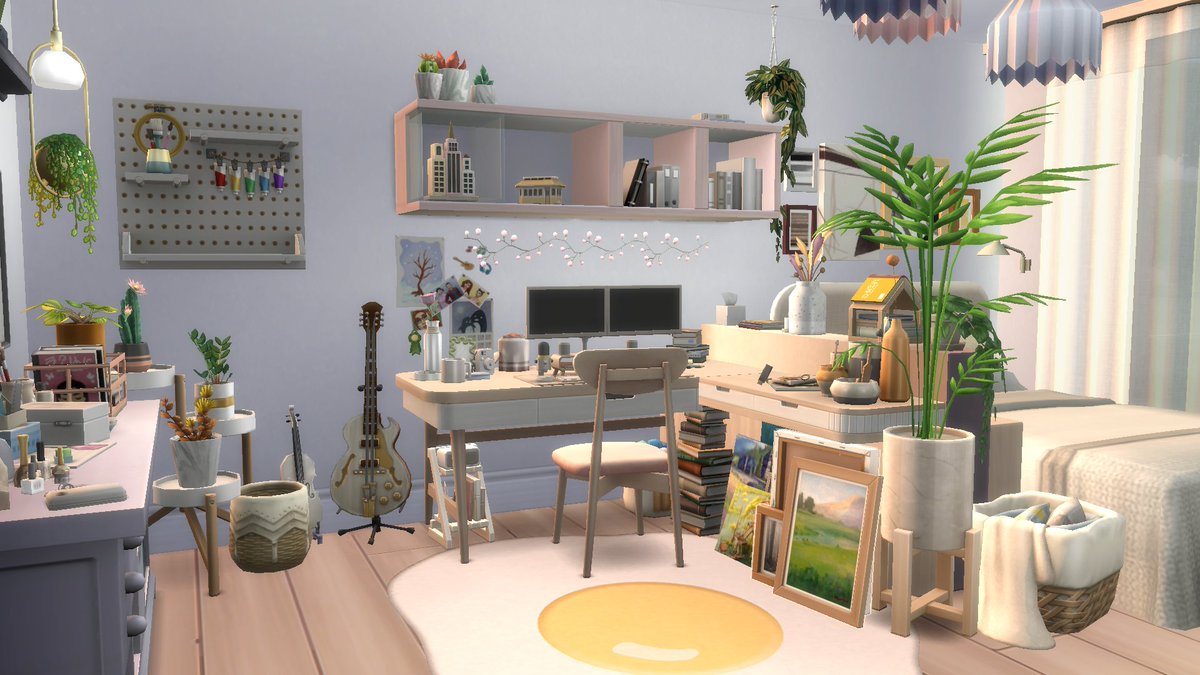 Catharina_Sims's tweet photo. This neutral bedroom is perfect for any young adult to explore their hobbies. In fact - maybe they started already? And possibly... they never finished any? Take your Sim on an egg-venture and help find them a new hobby! #ShowUsYourBuilds #SimsHome
https://t.co/5RjUqunEJ8 https://t.co/KYQfFc16Bq