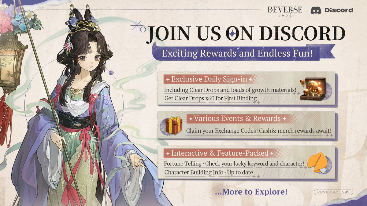 Reverse1999_GL's tweet image. Join us on Discord! Abundant events, rewards, and endless fun await!

▼Official Server: discord.gg/hM2vHtx6UV

Repost or quote this tweet for a chance to win Roaring Season or a Merchandise Pack!

[Repost Giveaway]
▼Event Award
Roaring Season* x1 (20 Winners)
*Includes a…