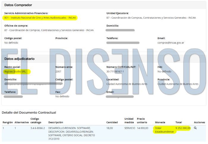 ACÁ ESTÁ UNA DE LA FACTURAS QUE PIDIÓ DIEGO VALENZUELA.

El INNCA, le hizo una pequeña compra por USD 252.000 a la empresa Bigtree Studio SRL en la que trabaja el hijo de Valenzuela. Obviamente, cuando Macri dijo lo que dijo, ya sabía de esto y solo se quedó esperando que el