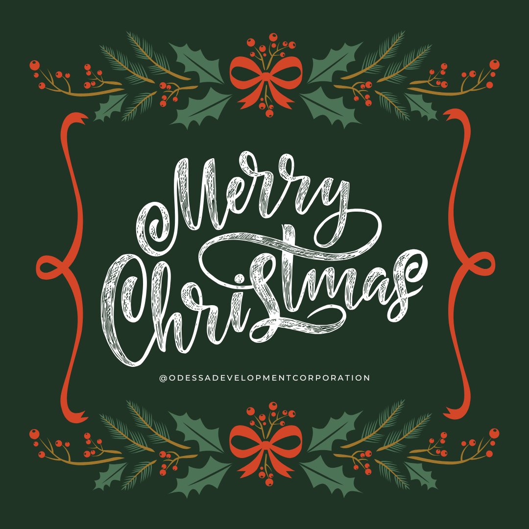 odessa_develop's tweet image. Wishing you a joyful Christmas from all of us at the Odessa Development Corporation!🎄🎅❤️🤍