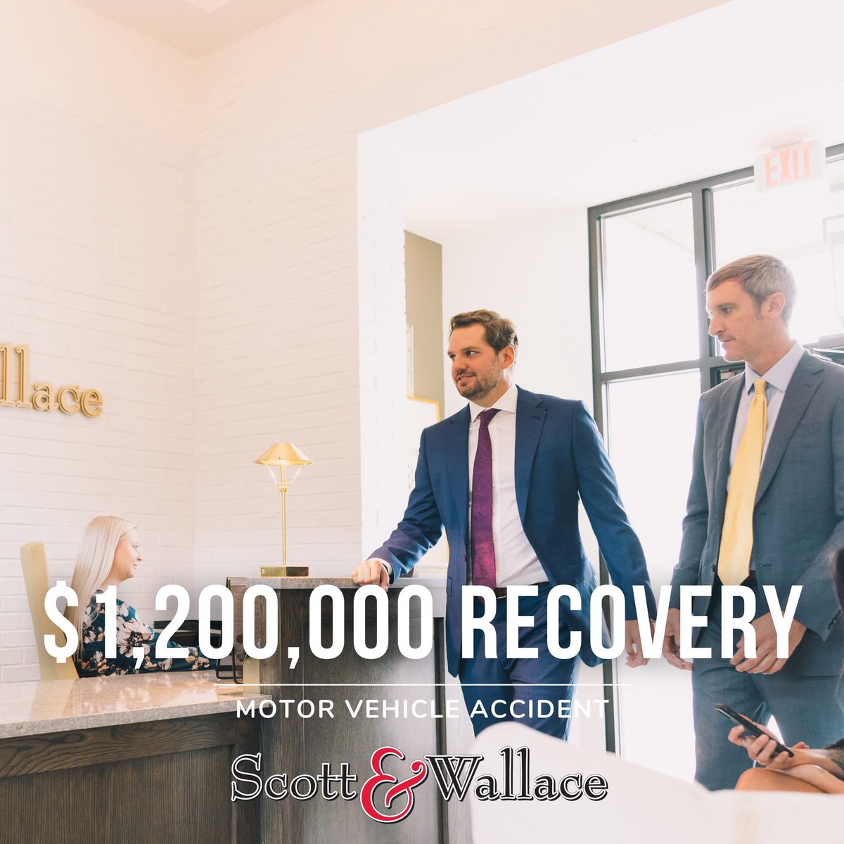 We recovered $1.2 million for a client who suffered a serious lower leg injury in a motor vehicle accident. At Scott &amp; Wallace, we’re here for you - now and always ⚖️