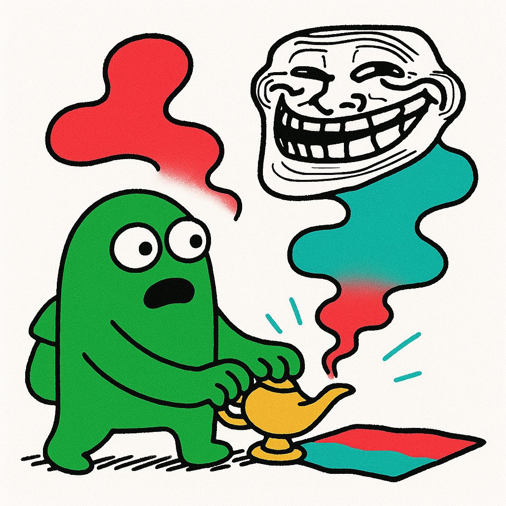 FlubSol's tweet photo. A $TROLL genie! This could be flub’s chance… https://t.co/by96gWhJt9