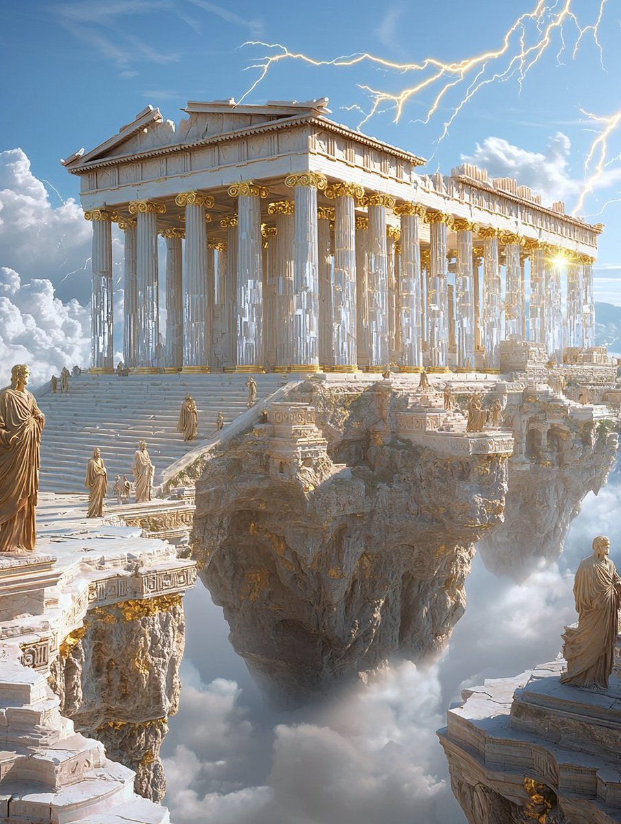 Synth_Cyborg's tweet photo. Mount Olympus didn’t wait for believers. It ruled the skies in thunder and gold.
#GodsAwakened #FloatingParthenon #MythicRealms #SpaceArt https://t.co/EQ1sEwZkLn