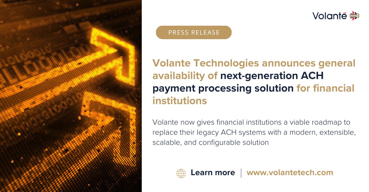 Just launched: Volante’s next-gen #ACH payment solution and is available in your cloud, data center, or via #PaaS. Say goodbye to legacy. Hello to smarter, faster ACH.

See it live at <a href="/NachaOnline/">Nacha</a> Smarter Faster Payments @ booth #1139 #Nacha2025 #Payments 
eu1.hubs.ly/H0jB10b0