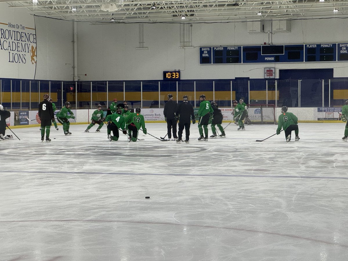 The 2025 CCM NIT begins today!  Team ND fellas getting a little pre-game ice session.  Today, we take on Michigan 18U @ 6:45pm.  Game is streamed at mnhockey.tv

Good Luck Today!