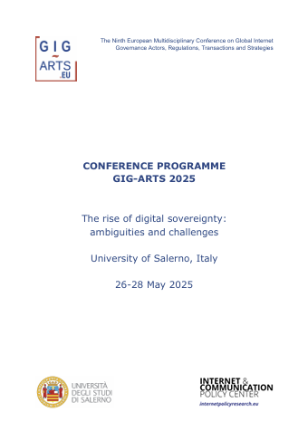 We are delighted to unveil the programme of the ninth #GIGARTS Conference, to be held at the University of #Salerno on 26-28 May 2025. 🚀

This year’s main theme “The rise of #digitalsovereignty: ambiguities and challenges”.

📋Here the full programme: gig-arts.eu/wp-content/upl…
