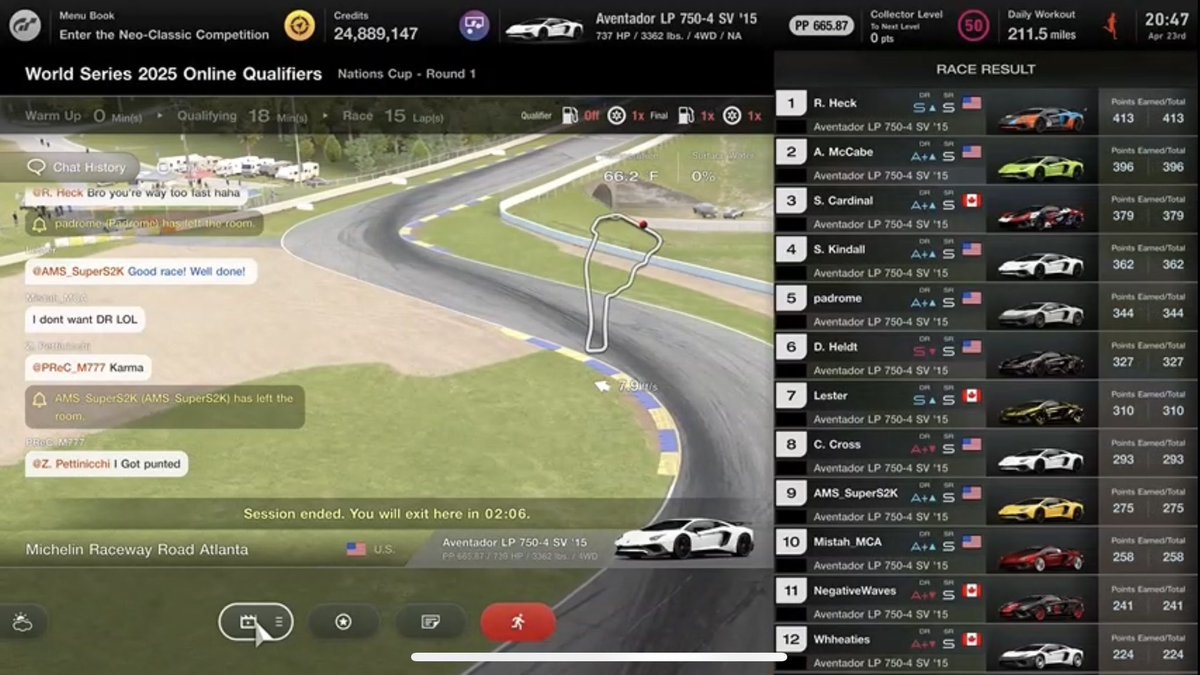 P4 slot 1 of Nations. 

I actually threw a great quali lap but I’m glad because the warlord would’ve gotten mad at me for holding him up