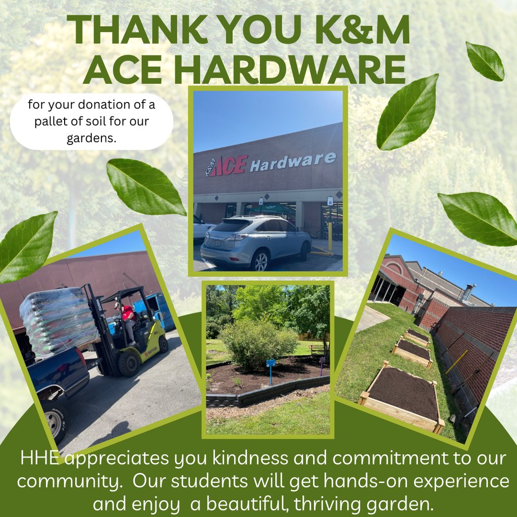 Thank you for your generous donation of a pallet of soil for our school gardens.  Your support means a great deal to us &amp; will make a difference in helping our students learn about gardening, sustainability, &amp; the environment.