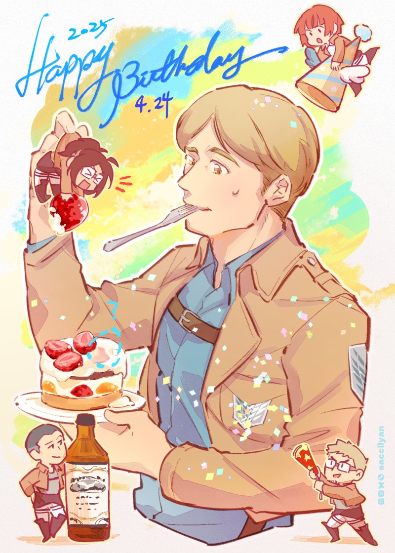 saccilyan's tweet photo. はい遅刻ごめんーー😂😂😂
お誕生日おめでとう！！！🎁🎂🥃✨
#モブリット・バーナー生誕祭2025 https://t.co/9aYiedR94c