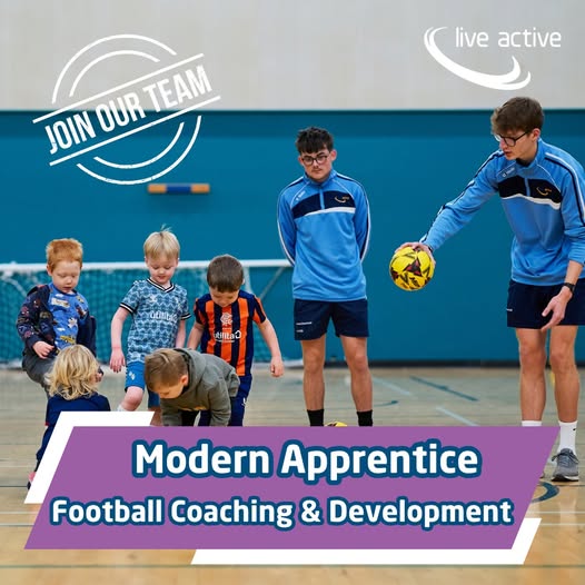 Modern Apprentice Perth - Football coaching and development (2 positions)

The Football Development team within Live Active Leisure is supporting young people by providing opportunities through a Modern Apprenticeship. 

 Full details &amp; apply 👉 zurl.co/VBjNg