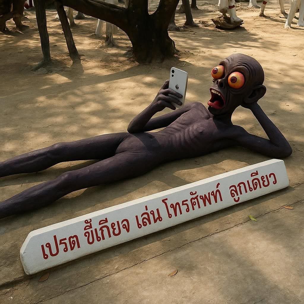 แล้วกุนอนอยู่ท่านี้ตอนเห็นภาพ เปรตละ
