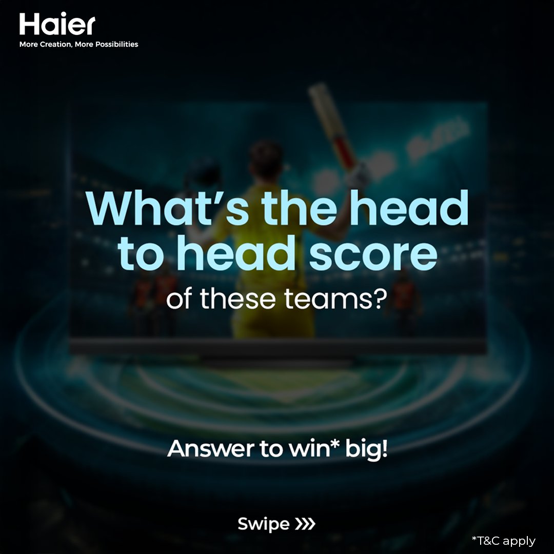 Watch the kings of IPL, hear the stadium roar.
Bring the cheers to your couch with Haier and grab the best seats of the match — now with Dolby Atmos for an immersive, stadium-like feel right in your living room.

#Haier #MoreCreationMorePossibilities #QDMini #LED #DolbyAtmos