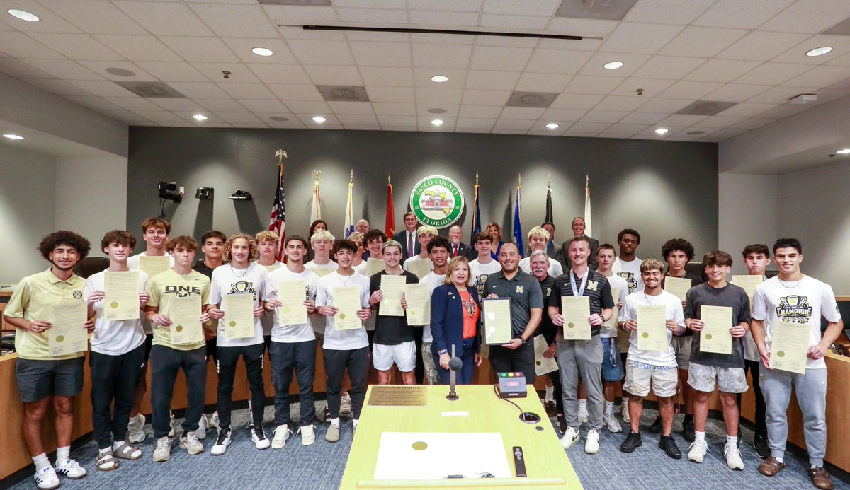 #PascoCounty proudly celebrates the outstanding state championship win for J.W. Mitchell High School’s Boys Soccer team! The team capped off an impressive 22-win season in February with a victory over the second-ranked team in the country and earning the title of Class 6A Boys