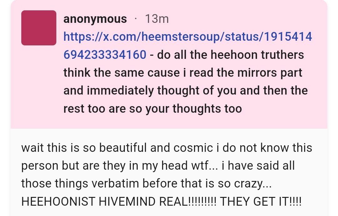 jaevanly's tweet photo. #askjam [link] - do all the heehoon truthers think the same cause i read the mirrors part and... — wait this is so beautiful and cosmic i do not know this person but are they in my head wtf... i have said all those things verbatim before...   https://t.co/kN9IIORRbg https://t.co/5UaWZ4Uui3