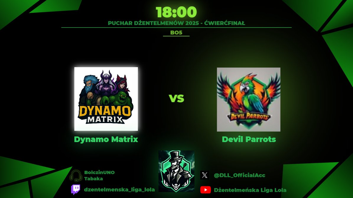 Zaczynamy Ćwierćfinały. Otworzą je drużyny Dynamo Matrix i Devil Parrots. Przegrany odpada, a wygrany zamelduje się w półfinale. Format BO5 FEARLESS DRAFT. Bądźcie z nami emocji nie zabraknie
