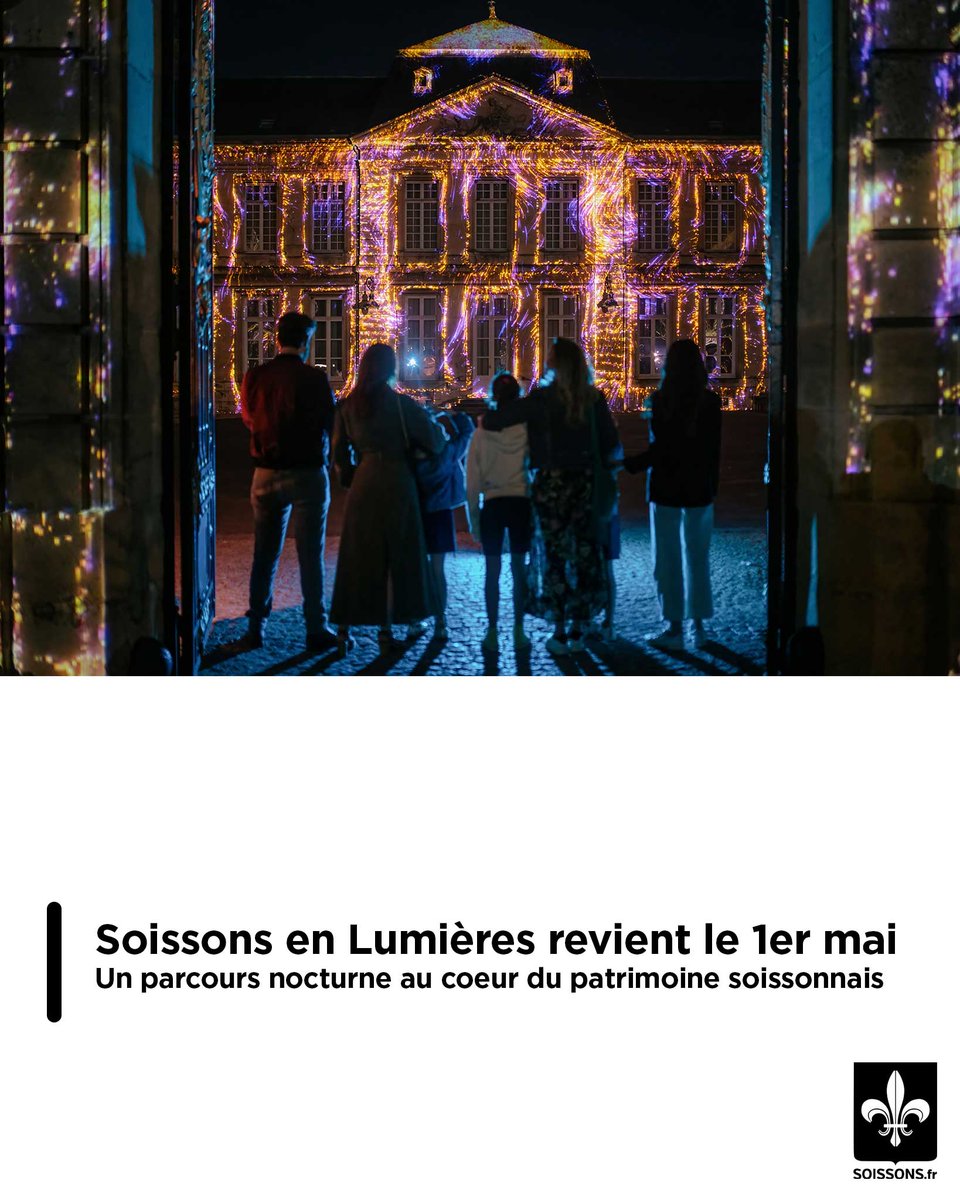 Dès le 1er mai, retrouvez #SoissonsEnLumières le spectacle de #vidéomapping qui vous fait (re) découvrir l'histoire de la première capitale du royaume des Francs
📷Lire l'article : soissons.fr/g903
#grandsoissons #soissons