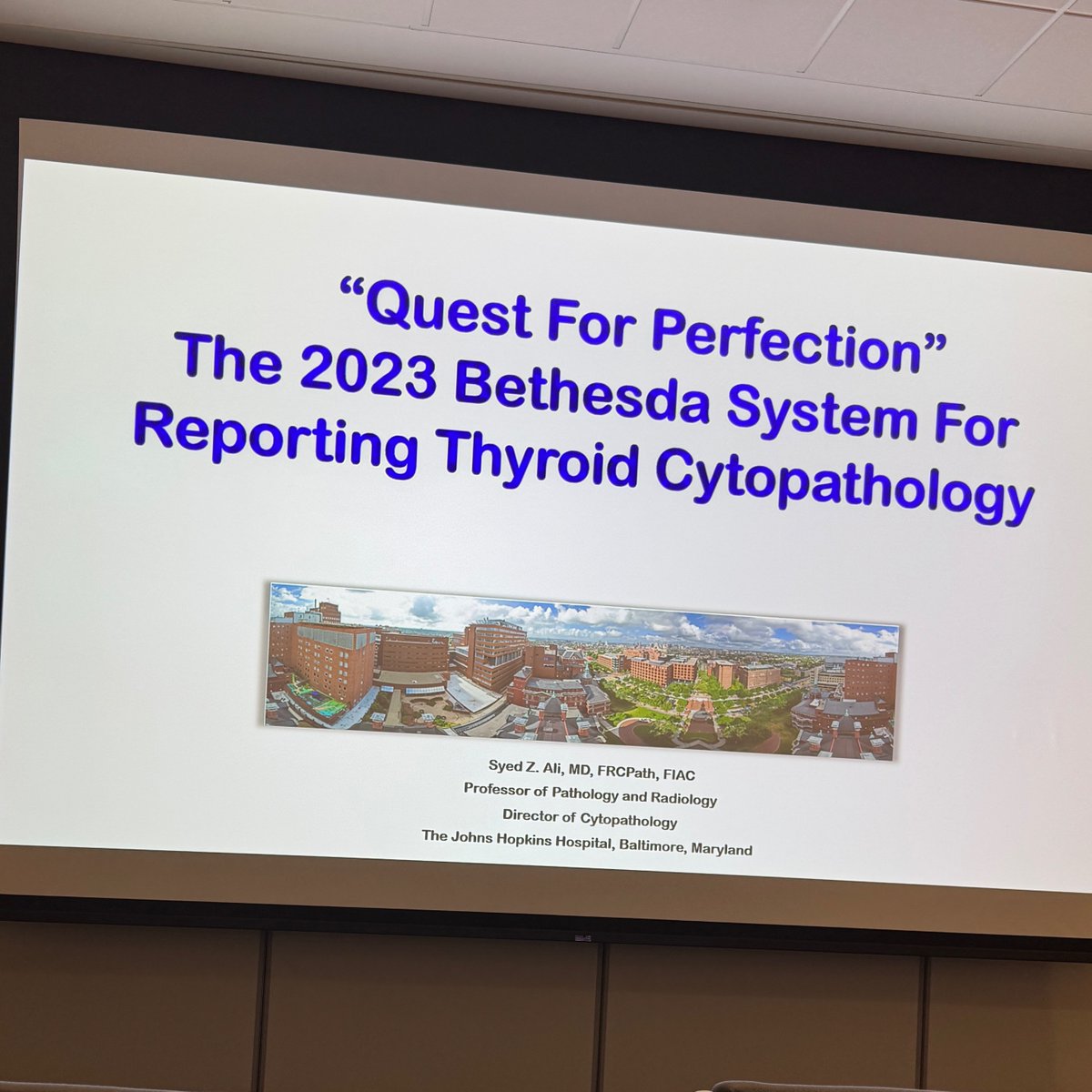 Yesterday, we were fortunate to have Dr. Ali as our GR speaker. The slide review included challenging thyroid cases that engaged the entire room. It was a pleasure to have him in our department. Thank you for coming to the Upper Valley, Dr. Ali <a href="/sza_jhcyto/">Syed Z. Ali</a>  #DHPathRes <a href="/DHPathRes/">Dartmouth Health Pathology Residency</a>